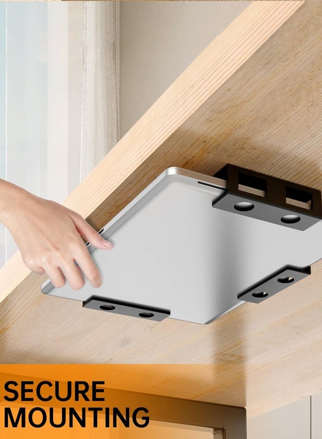 3-Piece Under Desk Laptop Mount, Adjustable Width, Anti-Scratch Felt, Holds 30lbs, Space Saving for Office Home - Image 2