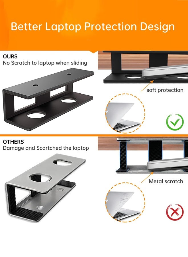 3-Piece Under Desk Laptop Mount, Adjustable Width, Anti-Scratch Felt, Holds 30lbs, Space Saving for Office Home - Image 5