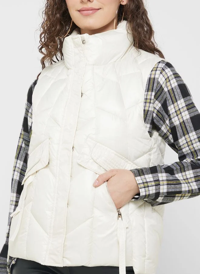 Ginger High Neck Padded Vest Jacket