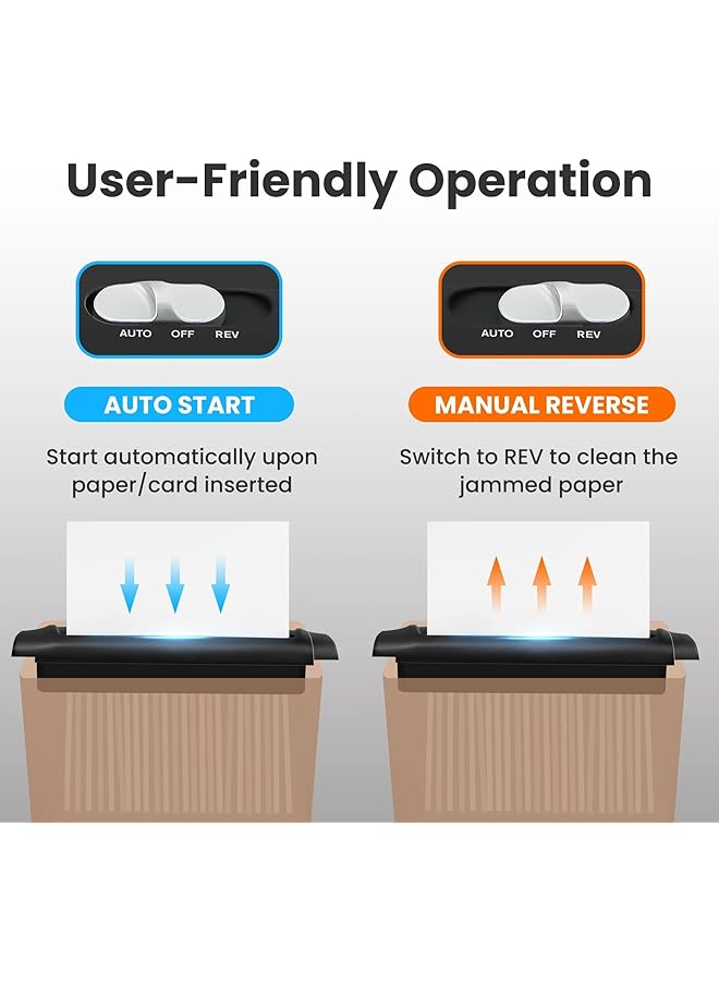 إيروريكس آلة تقطيع صغيرة الحجم للاستخدام المنزلي، آلة تقطيع ورق بدون سلة، 7 قطع ورقية، بطاقة ائتمانية، آمنة، P 2، مقاومة للتشويش، صغيرة محمولة مع ذراع قابل للتمديد - Image 3