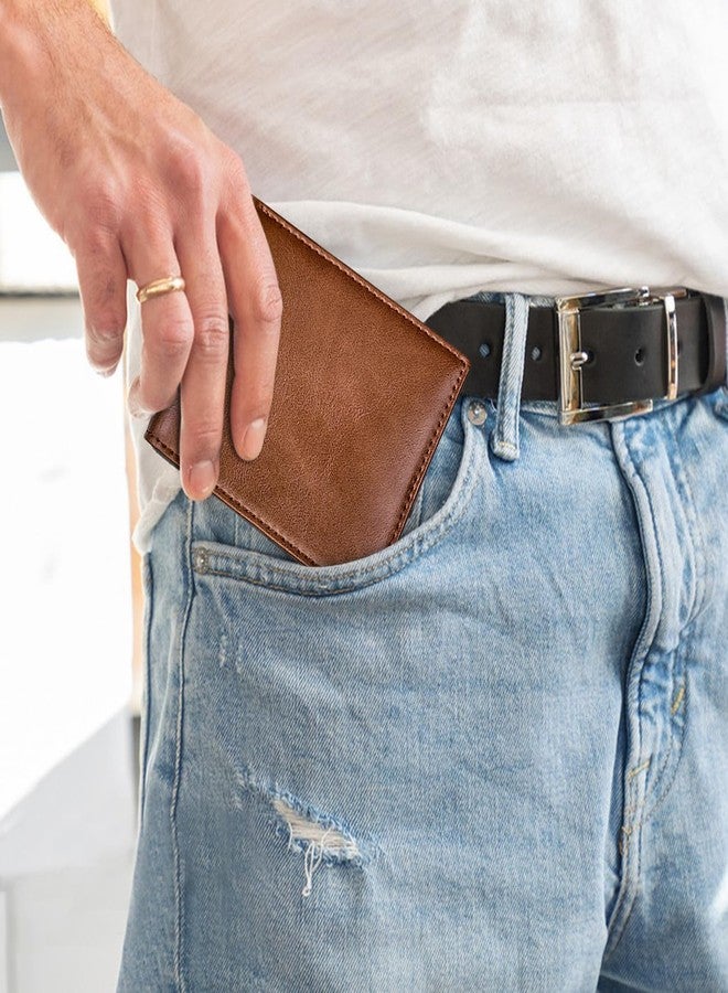 WisePoint Bifold Wallets for Men, RFID Blocking Wallet Thin Wallets for Men Minimalist Wallet, Lightweight Men's Wallet Mens Slim Wallet for Work, Shopping (brown) - Image 4