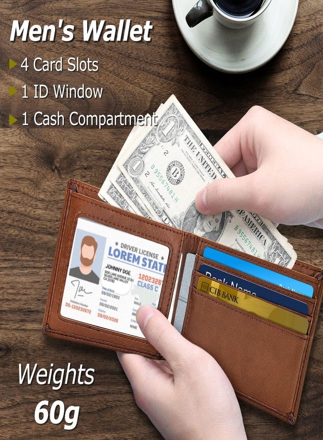 WisePoint Bifold Wallets for Men, RFID Blocking Wallet Thin Wallets for Men Minimalist Wallet, Lightweight Men's Wallet Mens Slim Wallet for Work, Shopping (brown) - Image 2