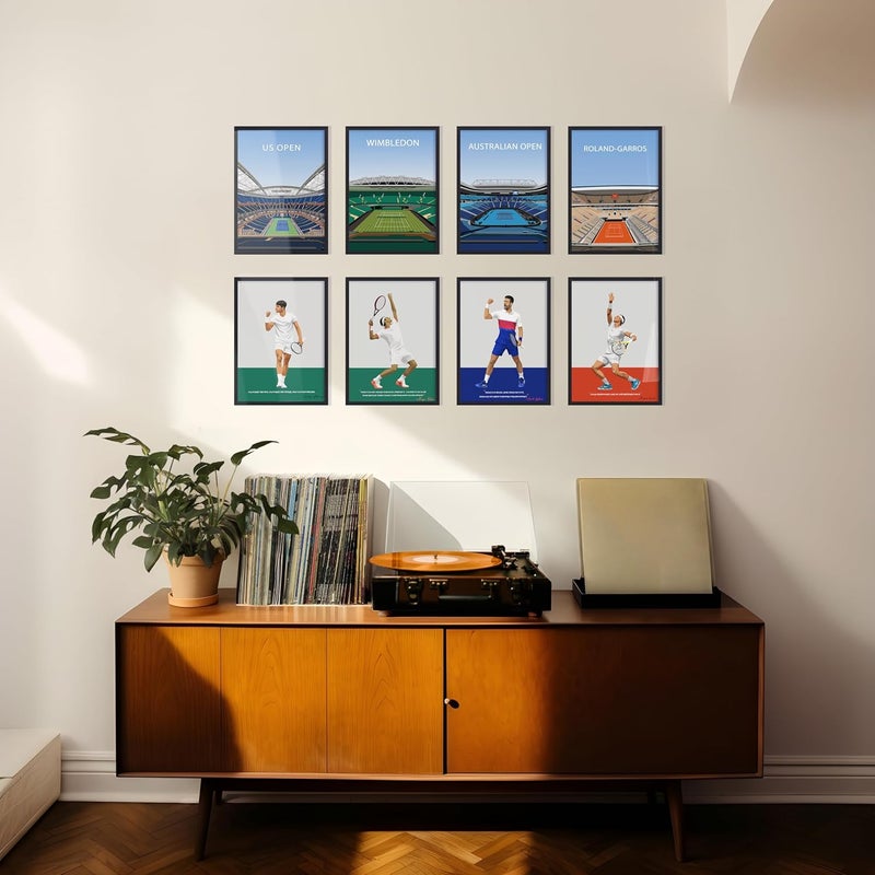 QUOTE - UNQUOTE ART Roger Federer Framed Poster - Tennis Frames - 13x17 inches - Black Frame - Image 5