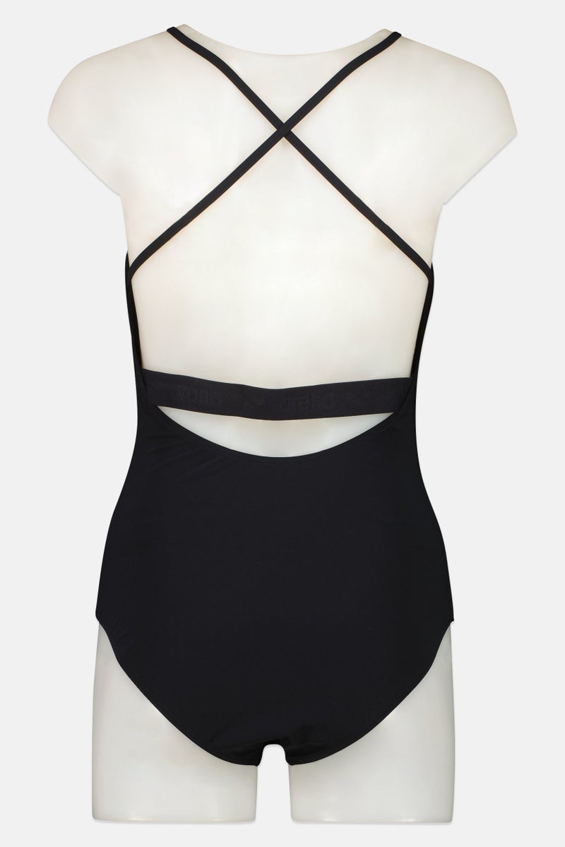 arena Women Brand Logo One Piece Swimsuit, Black - Image 3