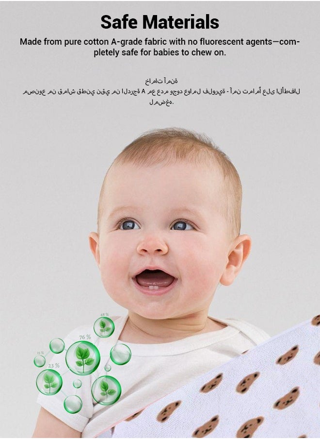 سبا لوكستيك - العربية: وسادة رضيع ضد الانقلاب – وسادة مثلثة قابلة للغسل مع رسمة دب للأطفال حديثي الولادة (0-6 سنوات) مقاس 12x6x3 بوصة - Image 1