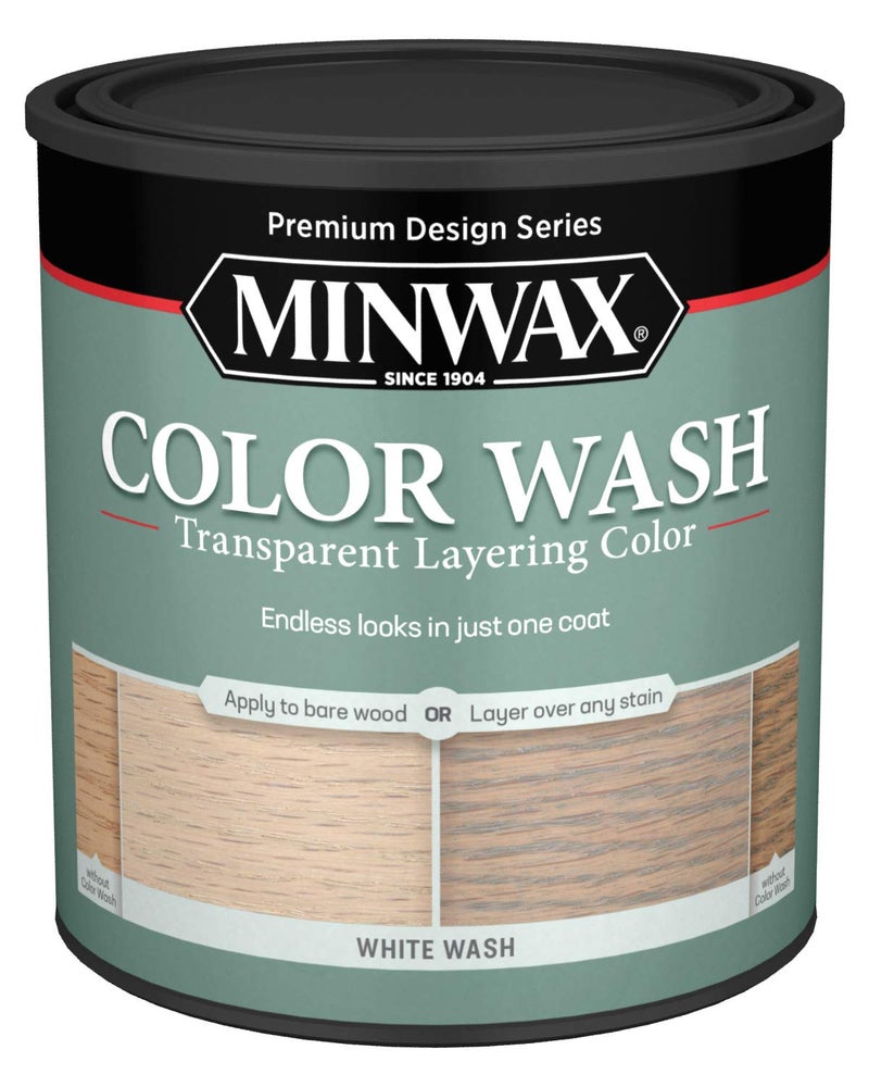 Minwax Color Wash Transparent Layering Color, White Wash Pickling Stain, 1 Quart, 618604444 - Image 1