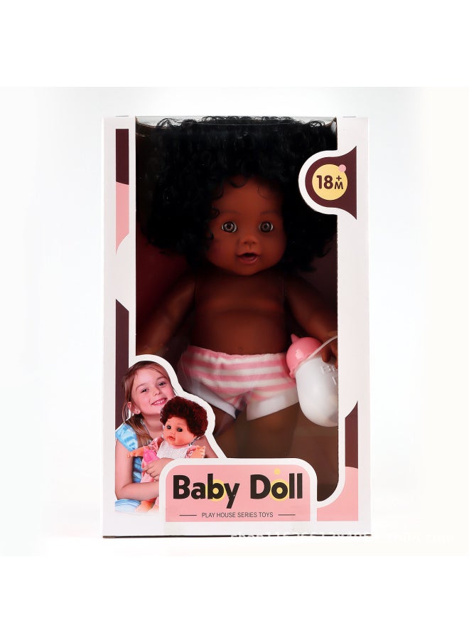 Generic - Cross Border Vinyl Doll Baby Simulation Cute Doll 12 Inch 18 Rebirth Baby Soft Glue Girl Doll Toy-Height:12inch Blow Bottles With Straight Hair And Live Eyes (boys) + Bottle + Dinner Plate - Fruit Machine - Ice Cream - Image 1