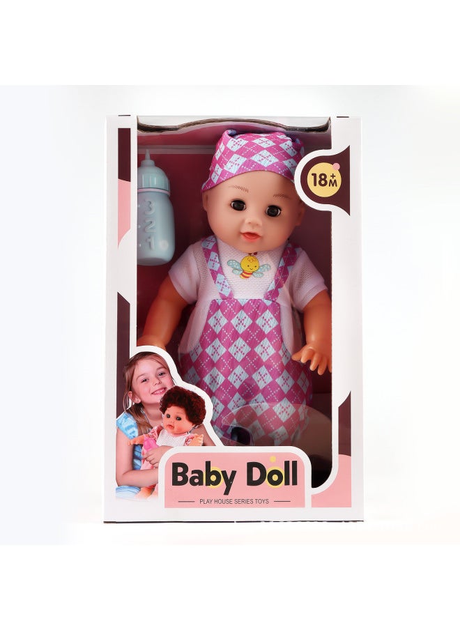 Generic - Cross Border Vinyl Doll Baby Simulation Cute Doll 12 Inch 18 Rebirth Baby Soft Glue Girl Doll Toy-Height:12inch Blow Bottles With Straight Hair And Live Eyes (boys) + Bottle + Dinner Plate - Fruit Machine - Ice Cream - Image 1