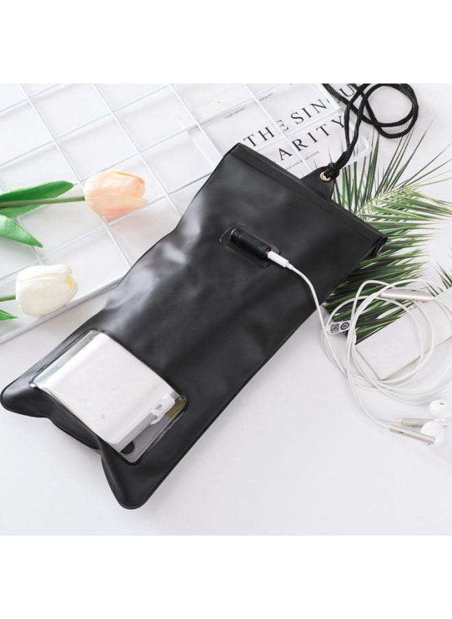 Generic - Takeaway Mobile Phone Waterproof Bag High-definition Multi-layer Large Protective Case Rainproof Special Touchscreen Charger Phone Case-Color:Black  Single Hold Mobile Phone - Image 1