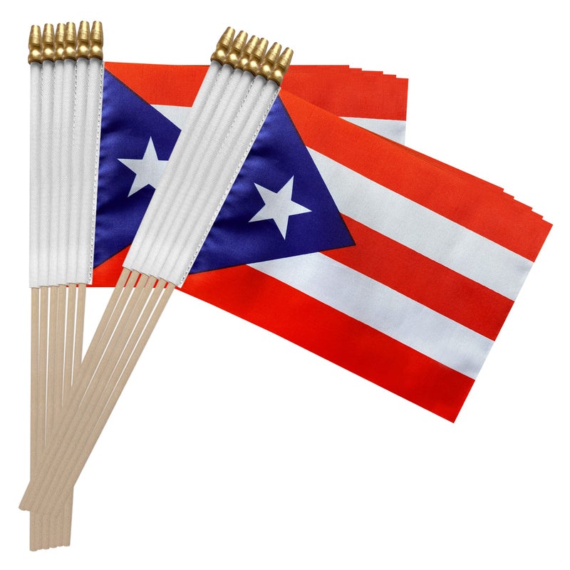 TSMD Puerto Rico Stick Flag Puerto Rican Small Mini Hand Held Flags,5x8 Inch,12 Pack - Image 5