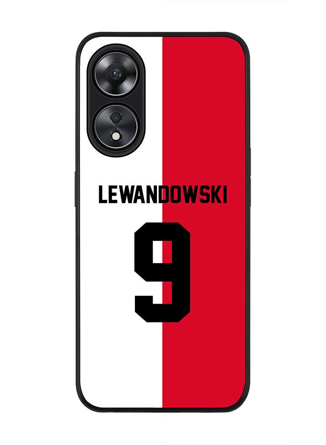 Stylizedd Rugged Black edge case for Oppo A78 5G / Oppo A58 5G Slim fit Soft Case Flexible Rubber Edges Anti Drop TPU Gel Thin Cover-Poland-Lewandowski - Image 1