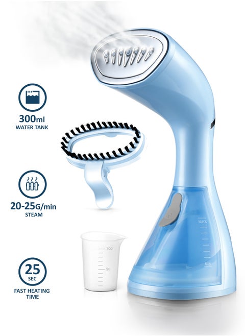 1500W Powerful Garment Steamer – Handheld Clothes Steamer for Wrinkle-Free Fabrics, Quick 25s Heat-Up 300ml Tank, Lightweight & Efficient – Ideal for Home & Travel