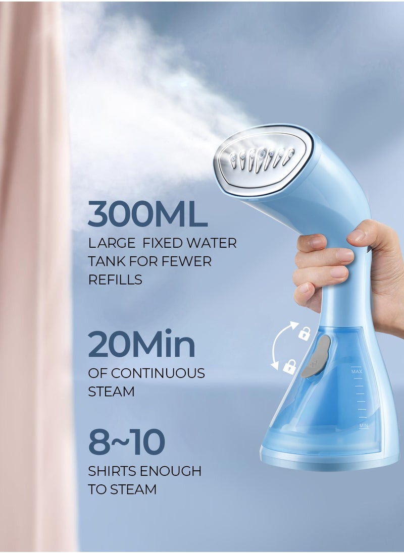 1500W Powerful Garment Steamer – Handheld Clothes Steamer for Wrinkle-Free Fabrics, Quick 25s Heat-Up 300ml Tank, Lightweight & Efficient – Ideal for Home & Travel