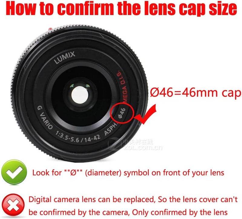 YRTIYO Z50 Lens Cap for Nikon Z50 w/NIKKOR Z DX 16-50mm, for Panasonic Lumix G9 G7 w/Lumix G Vario 14-42mm w/Vario PZ 45-175mm Lens (2 Packs) - Image 2