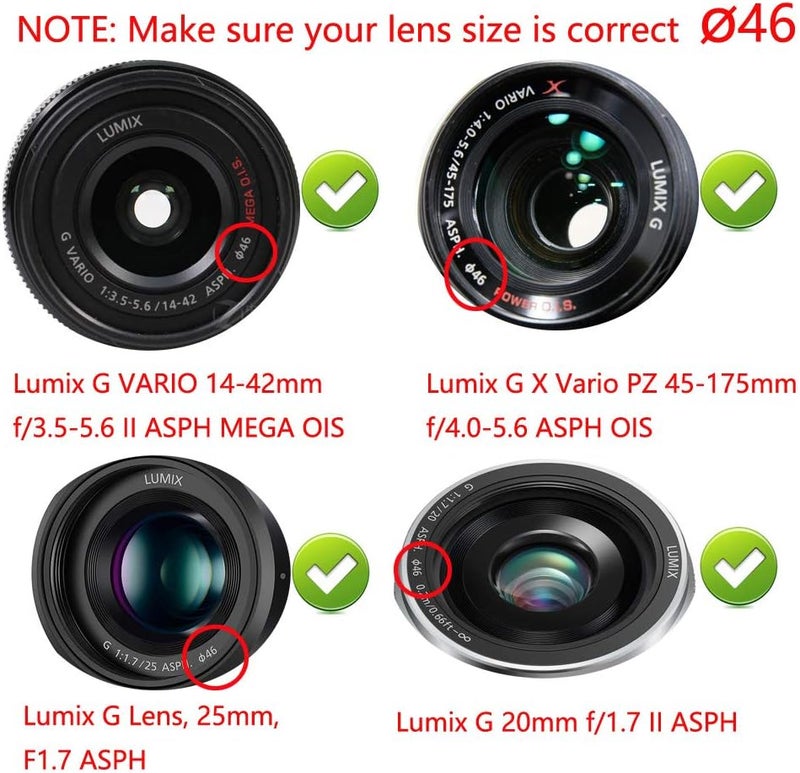 YRTIYO Z50 Lens Cap for Nikon Z50 w/NIKKOR Z DX 16-50mm, for Panasonic Lumix G9 G7 w/Lumix G Vario 14-42mm w/Vario PZ 45-175mm Lens (2 Packs) - Image 4