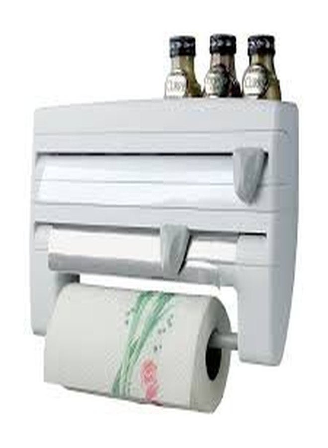 Flipco 3 in 1 Multipurpose Use Kitchen Triple Paper Roll Dispenser & Holder for Kitchen Tissue Paper Roll, Aluminum Foil and Plastic Wrapping Film/Cling Film - Image 5