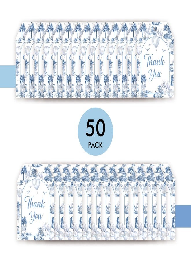 FORSHEEP 50pcs Safari Animal Thank You Tags, Classic Safari Birthday Gift Tag with String for Boy, Dusty Blue Thank You Paper Tags for Jungle Animal Theme Party Favors - Image 3