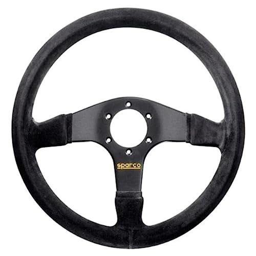 Sparco 015R375PSN Suede Steering Wheel, Black - Image 1
