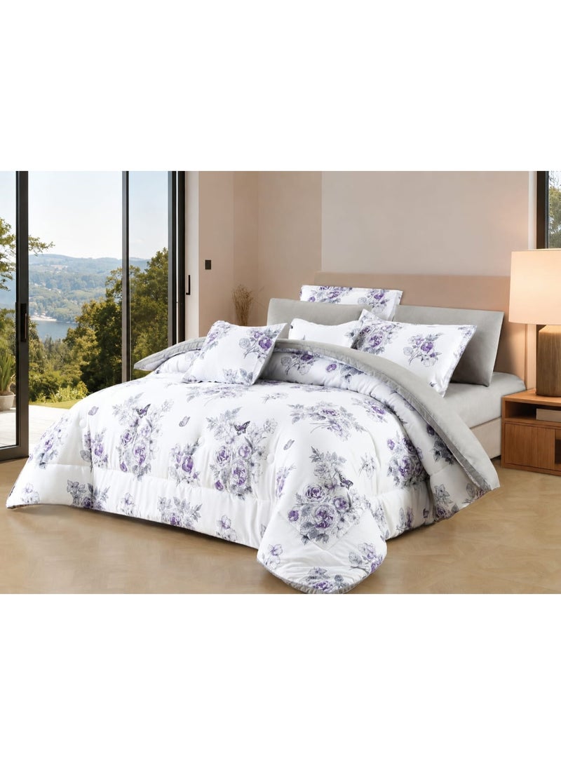 Double bed sheet set, 8 pieces, semi-cotton, summer pattern – elegant design and perfect comfort for all warm seasons - Image 3