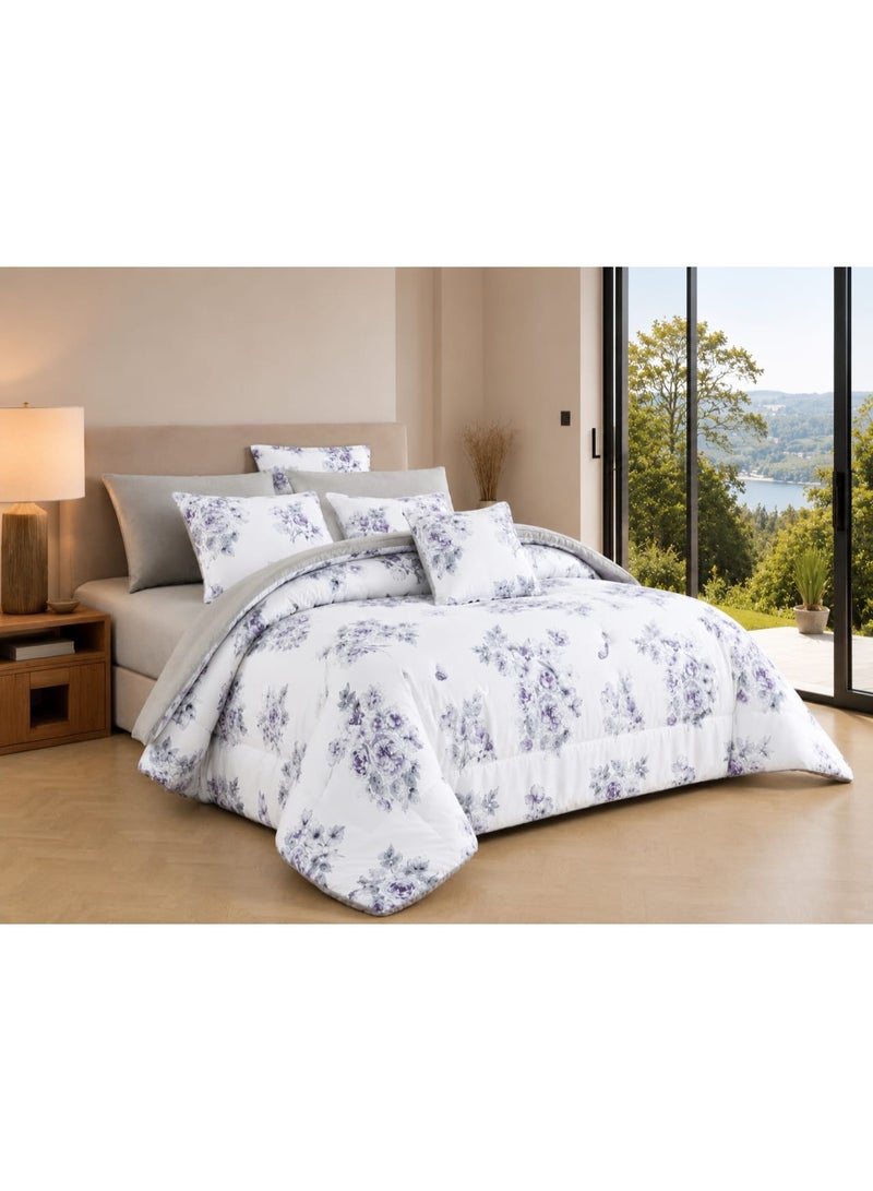 Double bed sheet set, 8 pieces, semi-cotton, summer pattern – elegant design and perfect comfort for all warm seasons - Image 2