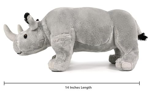Ice King Bear Wild Animal Stuffed Animals Zoo Family Plush Toy Grey Rhinoceros 14 Inches - Image 5