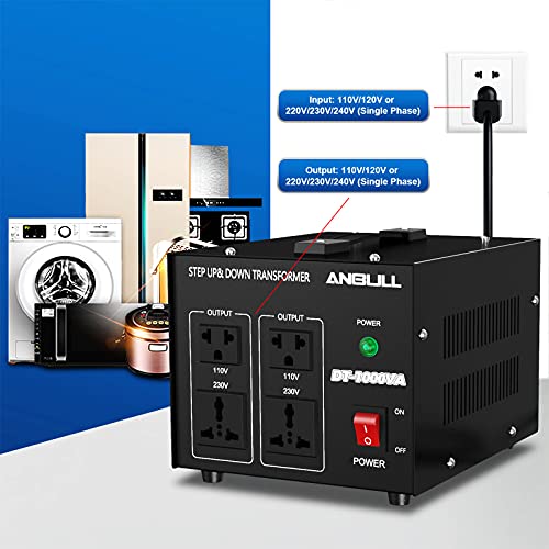 Anbull Voltage Converter 1000 Watt Voltage Transformer, 220V / 230V / 240 Volt to 110V / 120 Volt or 110V / 120 Volt to 220V / 230V / 240 Volt, Heavy Duty Step Up & Down Transformer Converter - Image 5