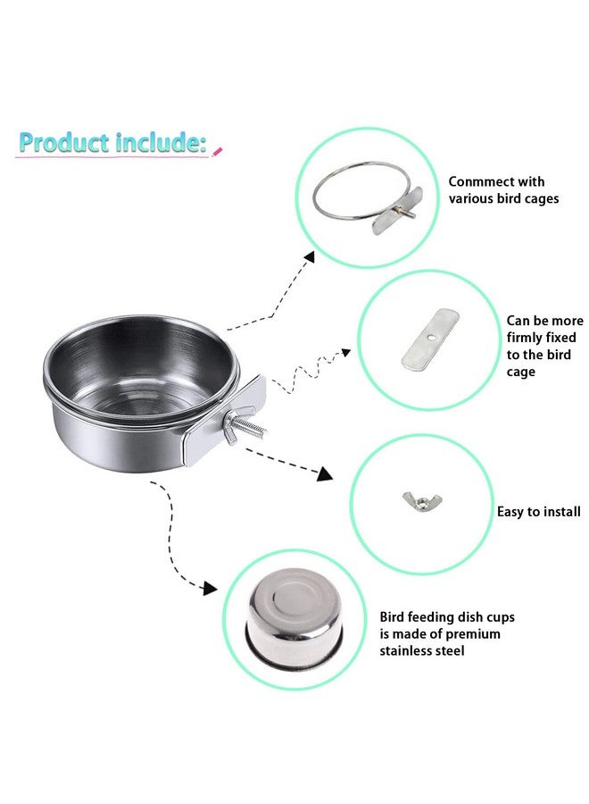 kathson Parrot Feeding Dish Cups,Stainless Steel Bird Food Water Bowl Parakeet Feeder Birds Cage Ball Toys with Clamp Holder for Cockatiel Macaw Budgies Small Animal Chinchilla (7 Pcs) - Image 5