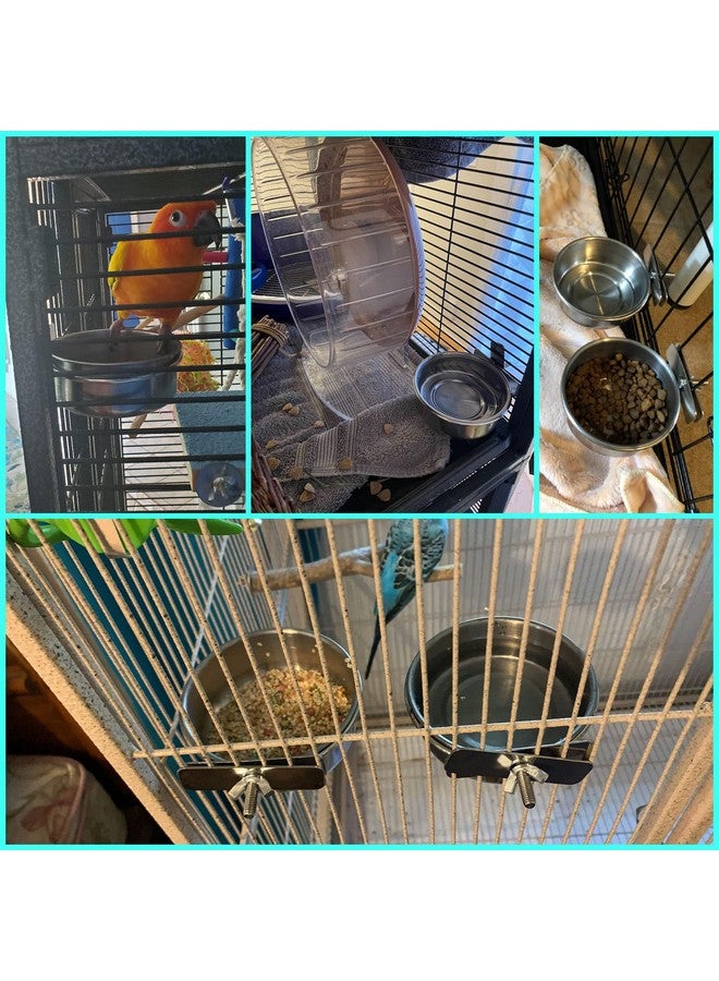 kathson Parrot Feeding Dish Cups,Stainless Steel Bird Food Water Bowl Parakeet Feeder Birds Cage Ball Toys with Clamp Holder for Cockatiel Macaw Budgies Small Animal Chinchilla (7 Pcs) - Image 2
