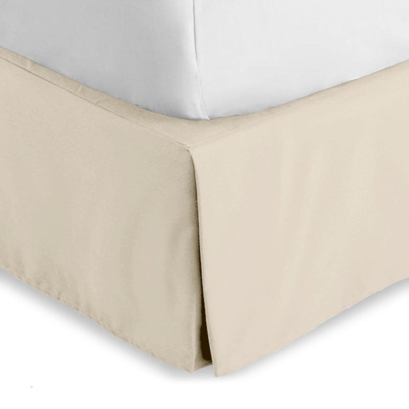 Bare Home Full Bed Skirt 15Inch Tailored Drop Easy Fit Bed Skirt for Beds Center Corner Pleats Full Sand - Image 2