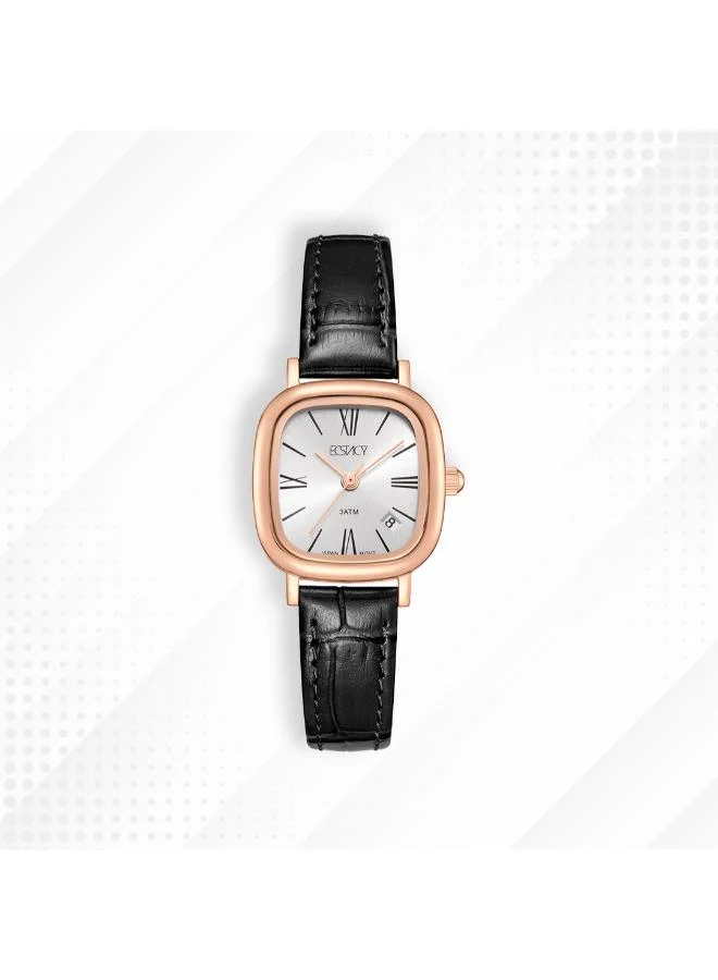 ECSTACY White Women's Genuine leather Analog Watch E25510-RLBW - 23 mm for Women | Best Price UAE