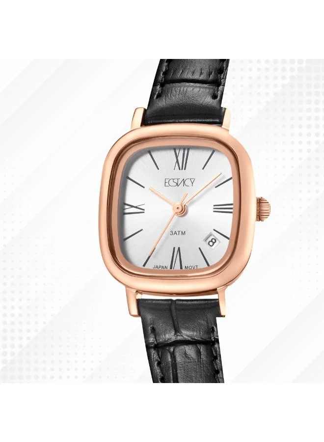 ECSTACY White Women's Genuine leather Analog Watch E25510-RLBW - 23 mm for Women | Best Price UAE