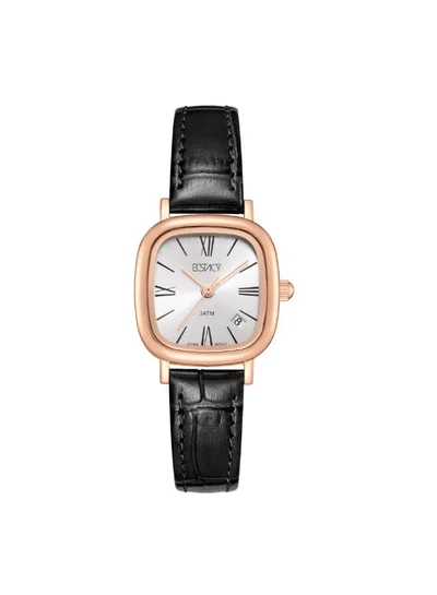 ECSTACY Women's Genuine leather Analog Watch E25510-RLBW - 23 mm