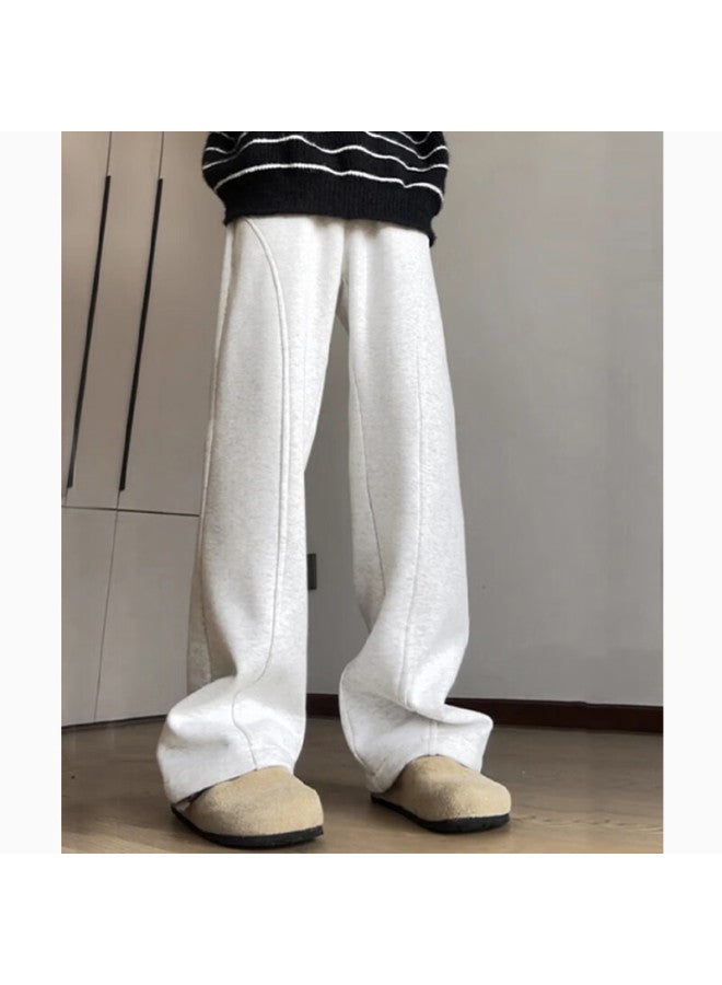 Dingfengbaoluo American Style Curved Blade Casual Pants Men Spring Flared Trendy Straight Loose Sports Sweatpants Yuo10 Dark Blue 3XL - Image 3