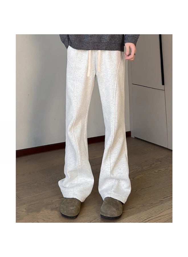 Dingfengbaoluo American Style Curved Blade Casual Pants Men Spring Flared Trendy Straight Loose Sports Sweatpants Yuo10 Dark Blue 3XL - Image 4