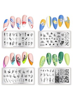 Born Pretty Stamping Temeplates Nail Art Stamping Plates Flower Leaves Theme Nail Image Plates Nail Manicuring Diy Printing Tools 4Pcs  - Image 3