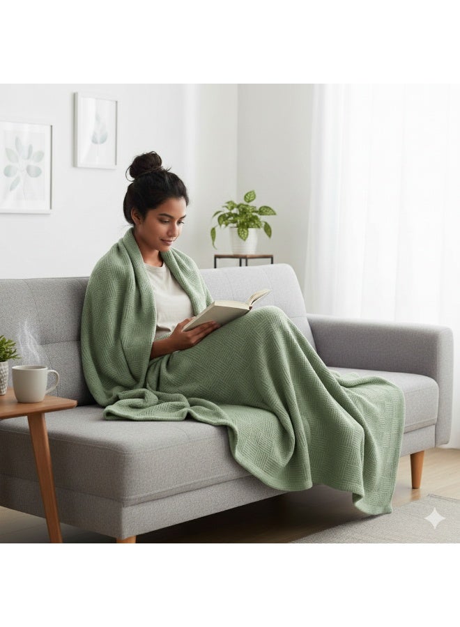 Nile Weave Elegant Egyptian Cotton Leno Throw Blanket – ultra-soft, lightweight, and beautifully crafted. Enjoy luxurious comfort, breathable warmth, and timeless sophistication in any room. - Image 3