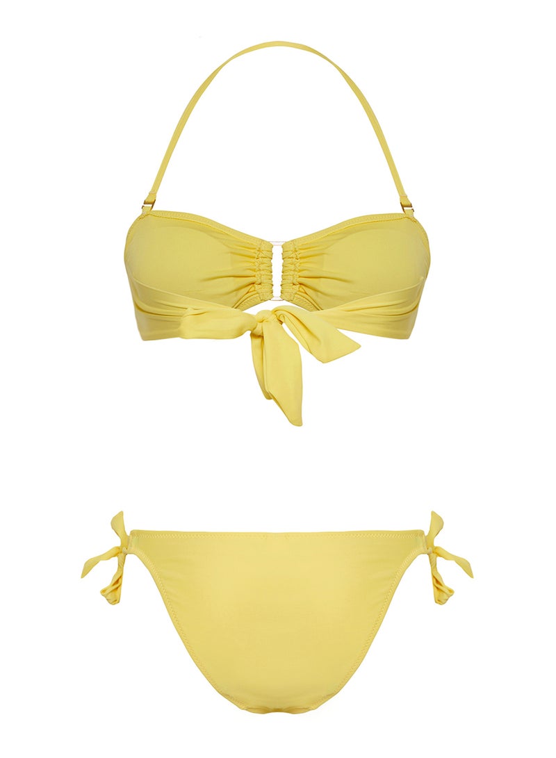 trendyol Yellow Ruffled Strapless Covered Regular Waist Bikini Set Tbess25Bt00021 - Image 5