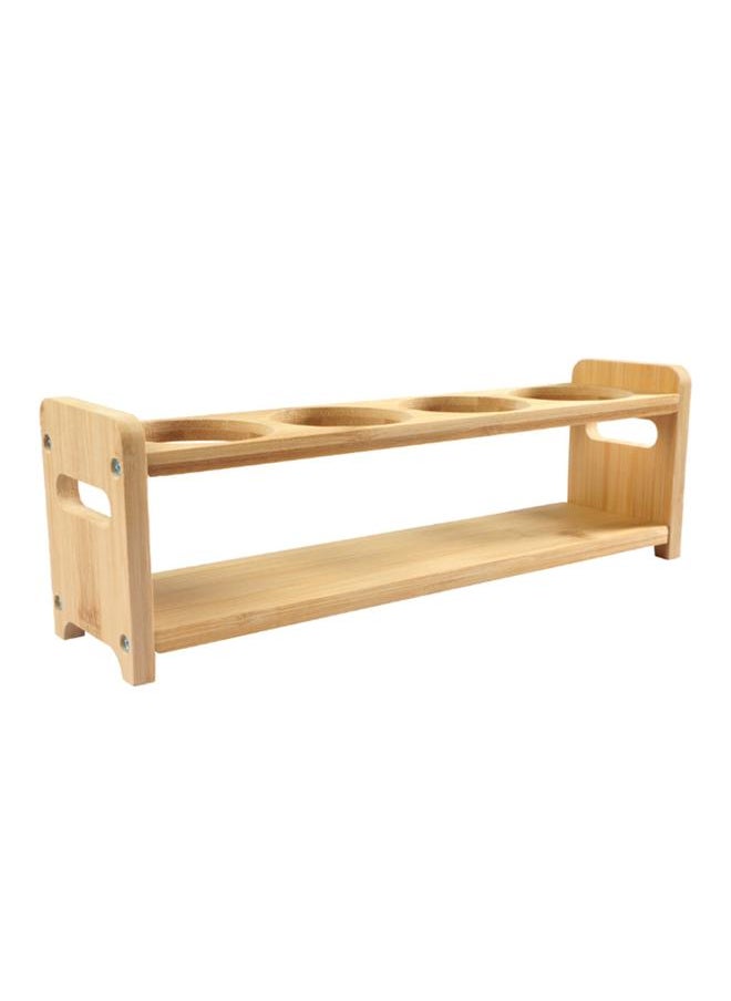 Thoraya Seasoning Storage Stand Bamboo Wood 4 Holes Multifunctional Anti Slip Space Saving Oil Bottle Rack Kitchen Supplies Round Slots  - Image 4