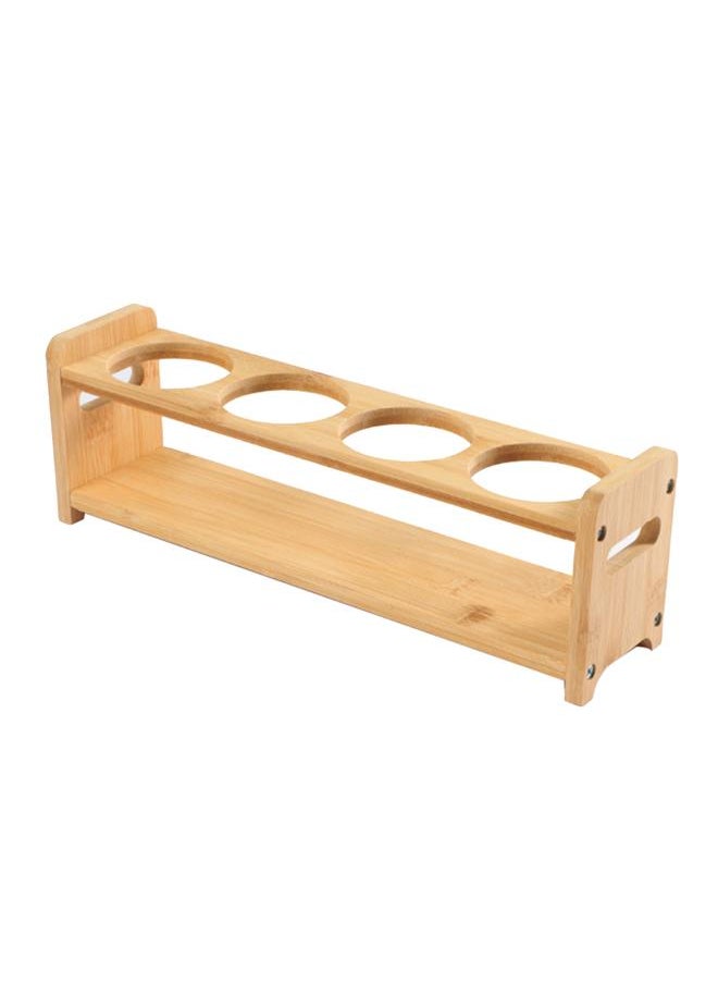Thoraya Seasoning Storage Stand Bamboo Wood 4 Holes Multifunctional Anti Slip Space Saving Oil Bottle Rack Kitchen Supplies Round Slots  - Image 2