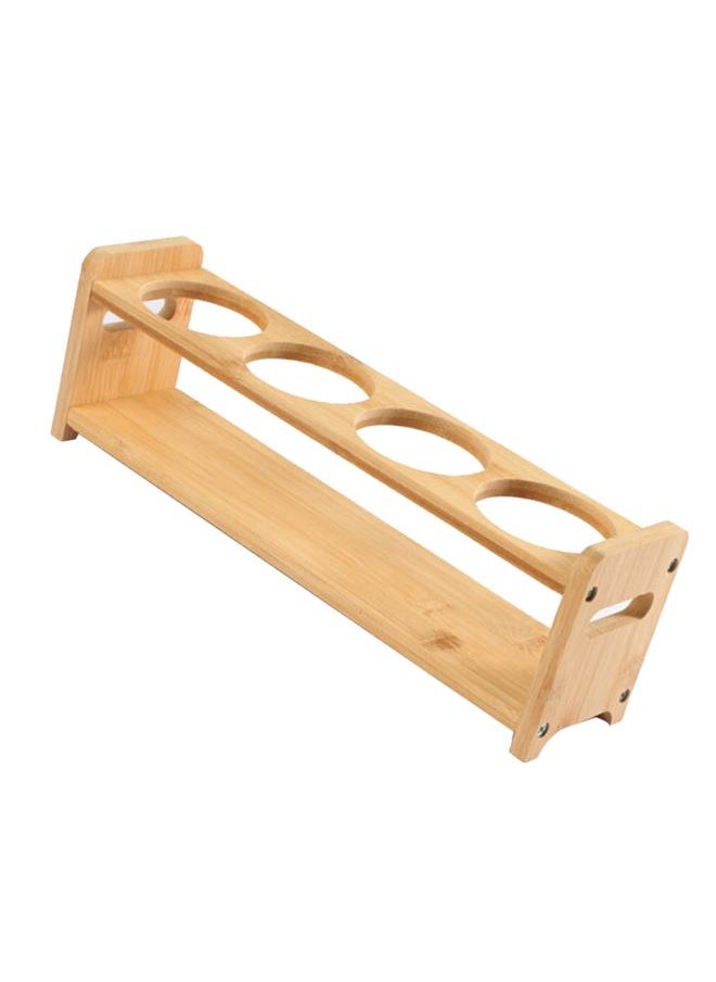 Thoraya Seasoning Storage Stand Bamboo Wood 4 Holes Multifunctional Anti Slip Space Saving Oil Bottle Rack Kitchen Supplies Round Slots  - Image 5