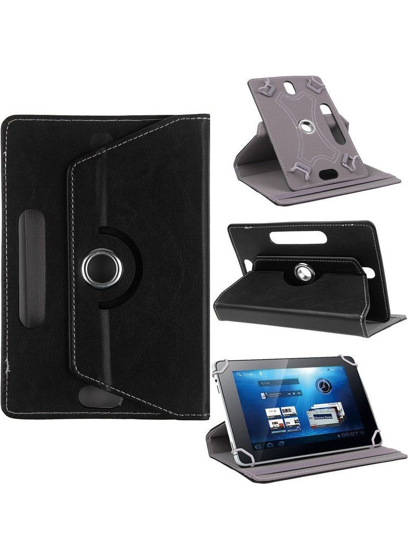 TahTicMer - Lenovo Tab 3 10 TB3-X70F Tablet Case Leather Stand Rotating Universal 10.1" Black - Image 1