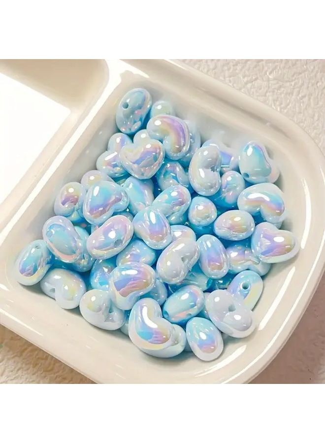 10 Pcs Pastel Yellow Heart Shaped Acrylic Beads Decorative Direct Hole Beads Accessories For Diy Crafts Jewelry Making Keychains And Phone Charms - Image 5