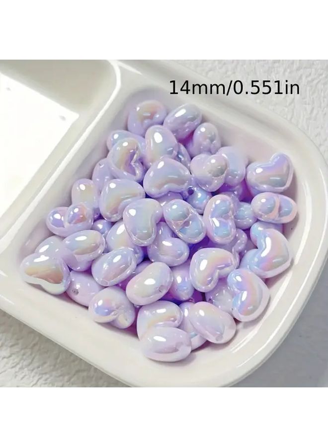 10 Pcs Pastel Yellow Heart Shaped Acrylic Beads Decorative Direct Hole Beads Accessories For Diy Crafts Jewelry Making Keychains And Phone Charms - Image 2