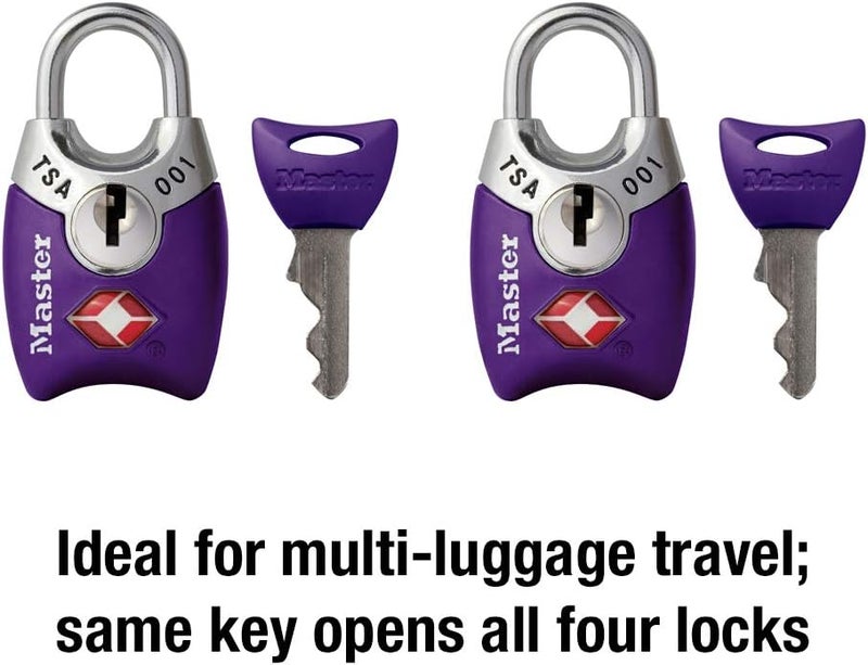 Master Lock 4689T TSA Approved Keyed Luggage Lock Set, 2 Pack, Durable Metal Body - Image 4
