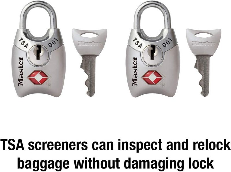Master Lock 4689T TSA Approved Keyed Luggage Lock Set, 2 Pack, Durable Metal Body - Image 3