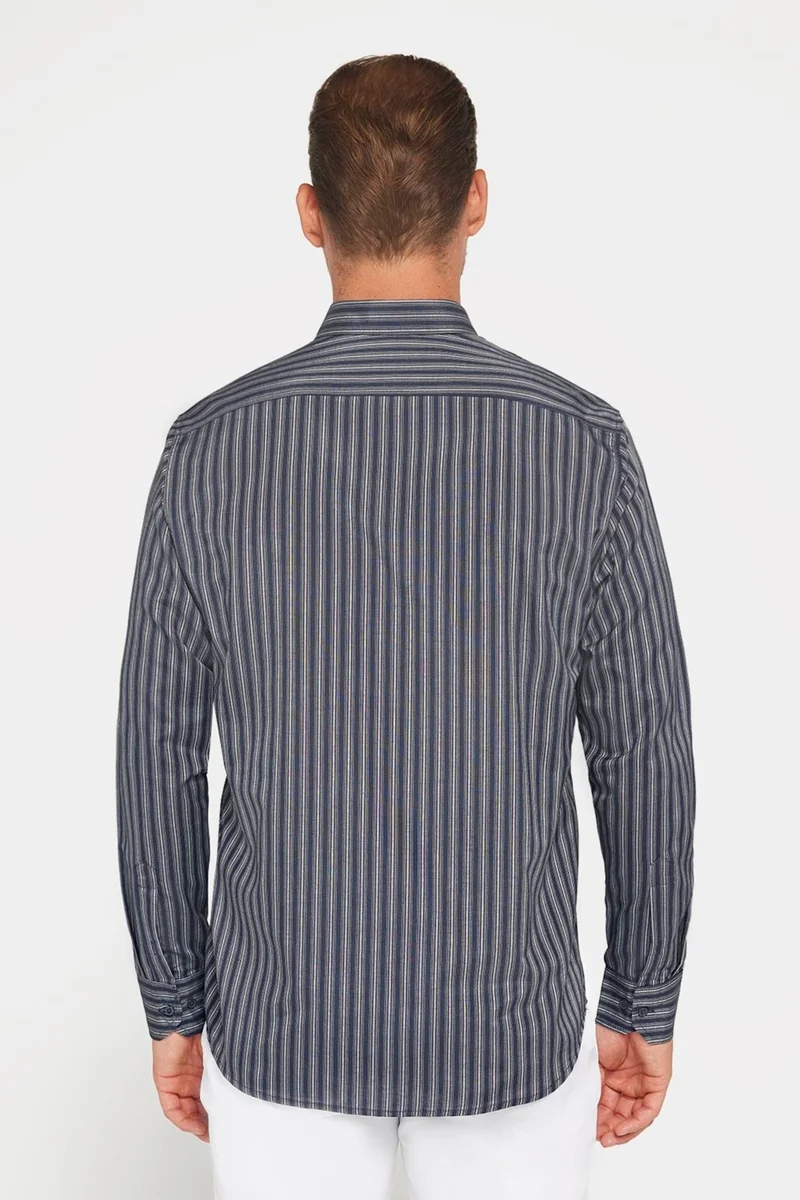 Tudors Classic Fit Long Sleeve Button Down Collar Cotton Easy Iron Striped Men's Shirt