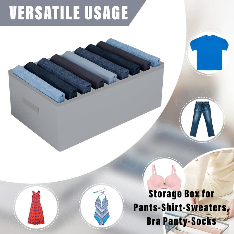 Kuber Industries Kuber Industries Trouser Box | Wardrobe Organizer | Clothes Organizer | Storage Box for Pants-Shirt-Sweaters-Bra Panty-Socks | Cloth Closet Organizer | M-L | Pack of 2 | Multicolor  - Image 5