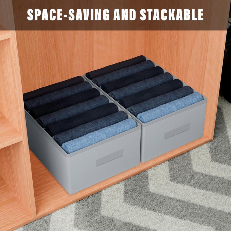 Kuber Industries Kuber Industries Trouser Box | Wardrobe Organizer | Clothes Organizer | Storage Box for Pants-Shirt-Sweaters-Bra Panty-Socks | Cloth Closet Organizer | M-L | Pack of 2 | Multicolor  - Image 4