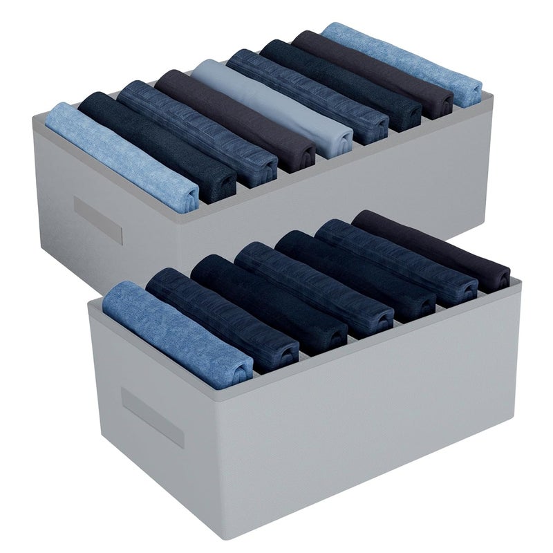 Kuber Industries Kuber Industries Trouser Box | Wardrobe Organizer | Clothes Organizer | Storage Box for Pants-Shirt-Sweaters-Bra Panty-Socks | Cloth Closet Organizer | M-L | Pack of 2 | Multicolor  - Image 1