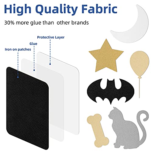 HTVRONT Iron on Patches for Clothing Repair, Multi-Color Fabric Patches Iron on for Denim Jean Repair Decorating Kit 20 Pieces Iron on Patch Size 3.7" by 4.9"(9.5 cm x 12.5 cm) - Image 5